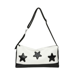 Embroidered Star Leather Crossbody Bag - fairypeony