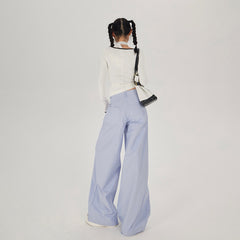 Hot Girl Bandage Dress Fake Two-piece Casual Wide-leg Pants Slimming Straight-leg Trousers