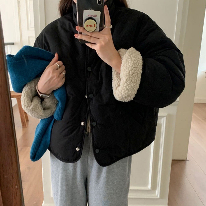 Reversible Lamb Wool Oversized Jacket