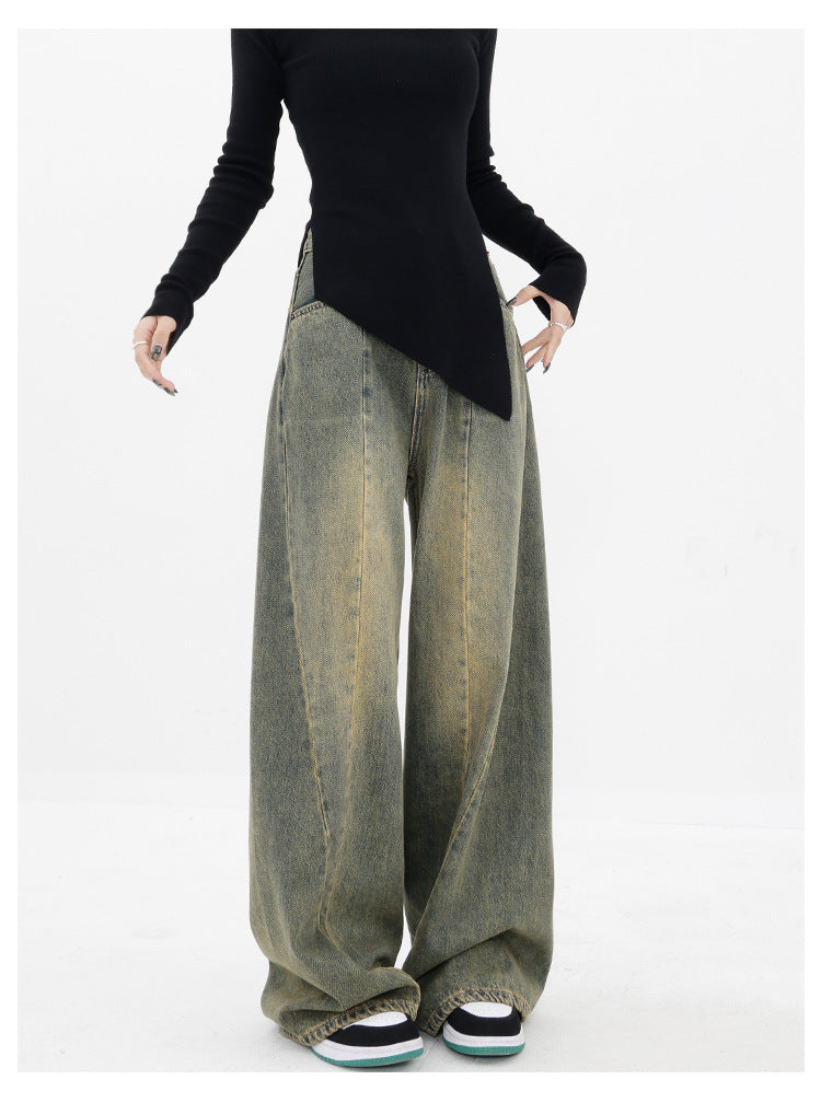 Vintage Wash Distressed Boyfriend Jeans - fairypeony