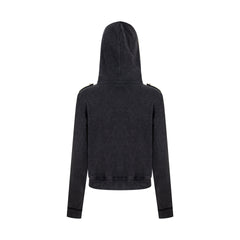 Vintage Hooded Sweater – Detachable Hood Metal Button Cotton Sweater in 2 Colours