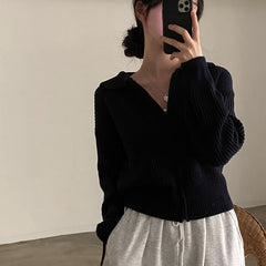 Vintage Zip Up Casual Versatile Cardigan