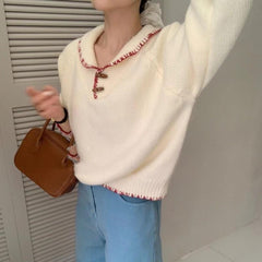 Knit Doll Collar Sweater