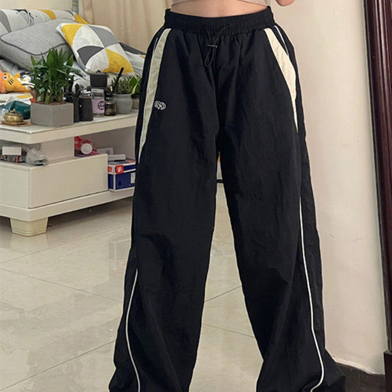 Contrast Piping Baggy Sweatpants - fairypeony