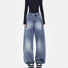 Vintage Wash High Waist Baggy Boyfriend Jeans
