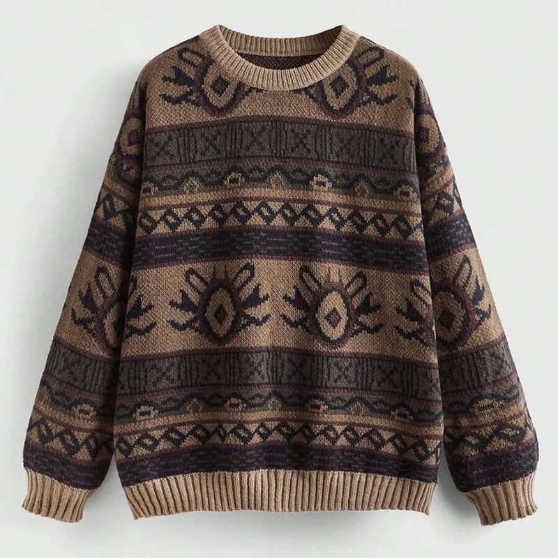 Womens Round Neck Pullover Sweater - fairypeony