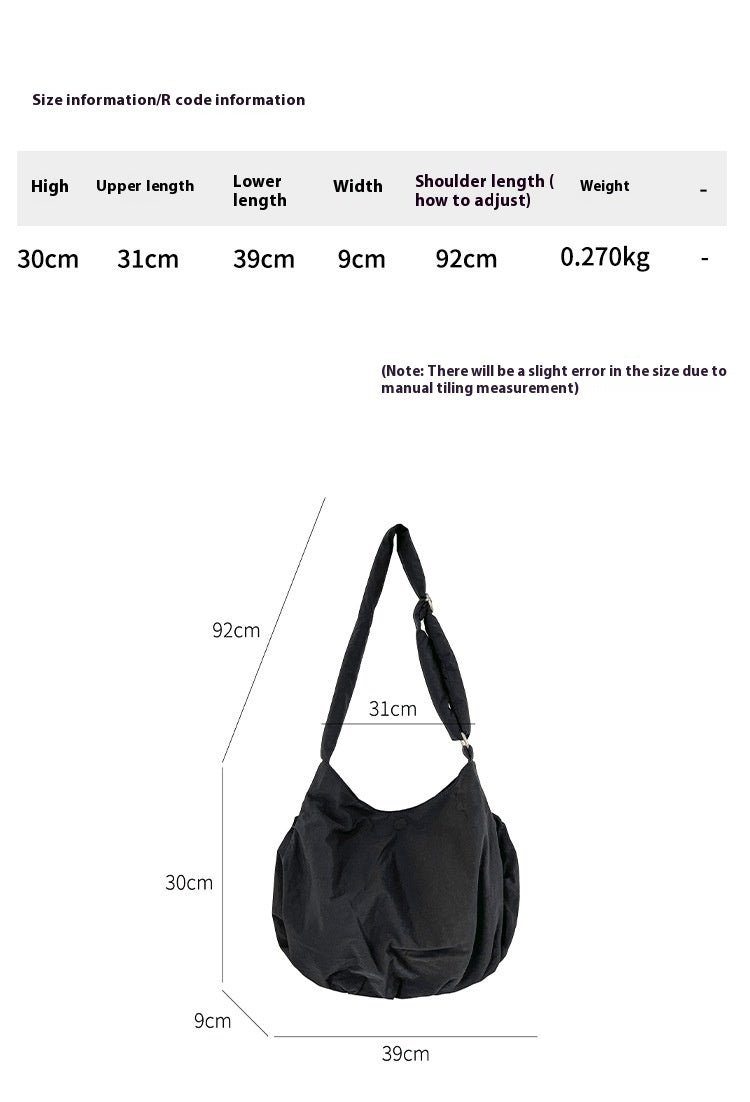 Shirring String Big Shoulder Crossbody Bag | fairypeony