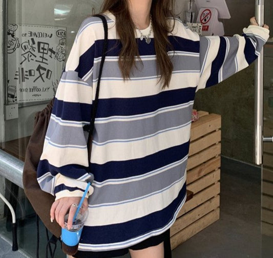 Vintage Striped 90s Long Sleeve Tee - fairypeony