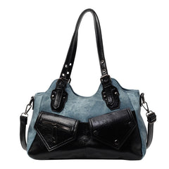 Vintage Double Pocket Y2K Pu Leather Crossbody Bag