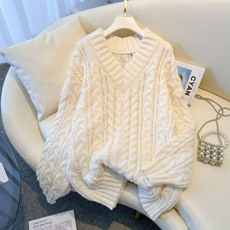 Womens V-Neck Knit Sweater - fairypeony