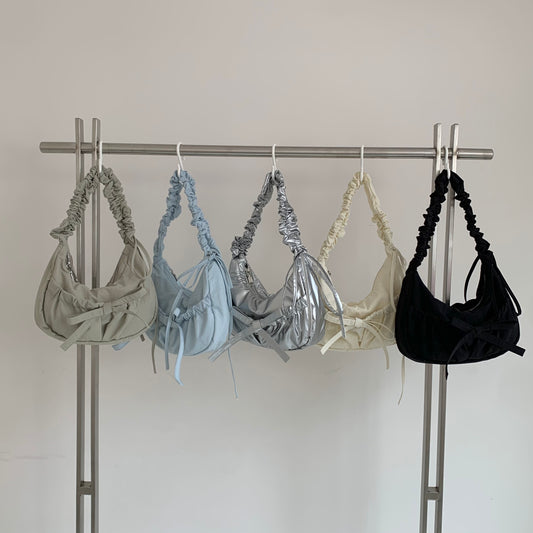 Mini Wrinkle Bowknot Shoulder Bag