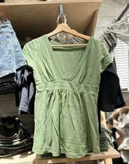 Womens Casual V-neck Cotton T-shirt