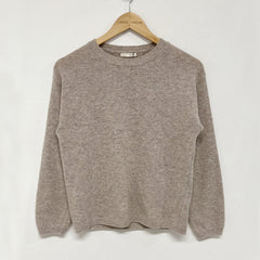 Vintage Solid Color Round Neck Sweater