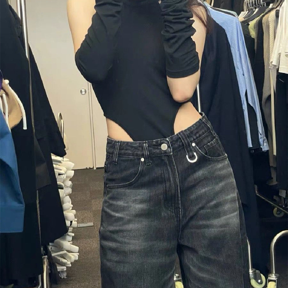 Vintage Black Wash Baggy Boyfriend Jeans - fairypeony