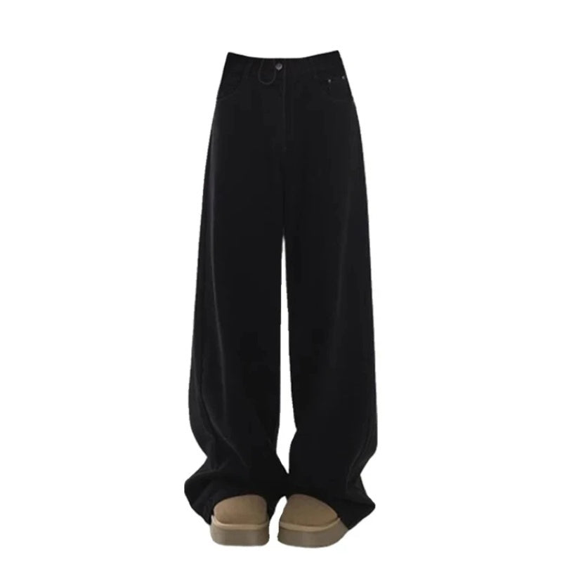 Vintage Black Straight Baggy Boyfriend Jeans