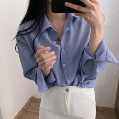 Casual Striped Long Sleeve Blouse