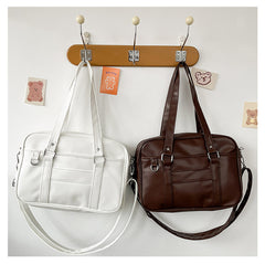 Solid Color Uniform Pu Leather Crossbody Bag