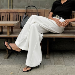 White High Rise Tailored Pants