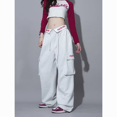 Alphabet Turned Waist Sweatpants - fairypeony