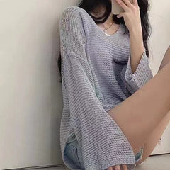 Vintage Thin Loose Long Sleeve Sweater