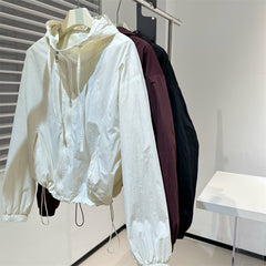 Womens Hooded Windbreaker Jacket