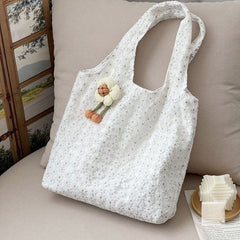 Floral Embroidery Canvas Shoulder Bag