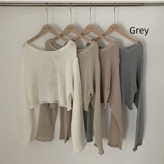 Solid Color Thin Knitted Top