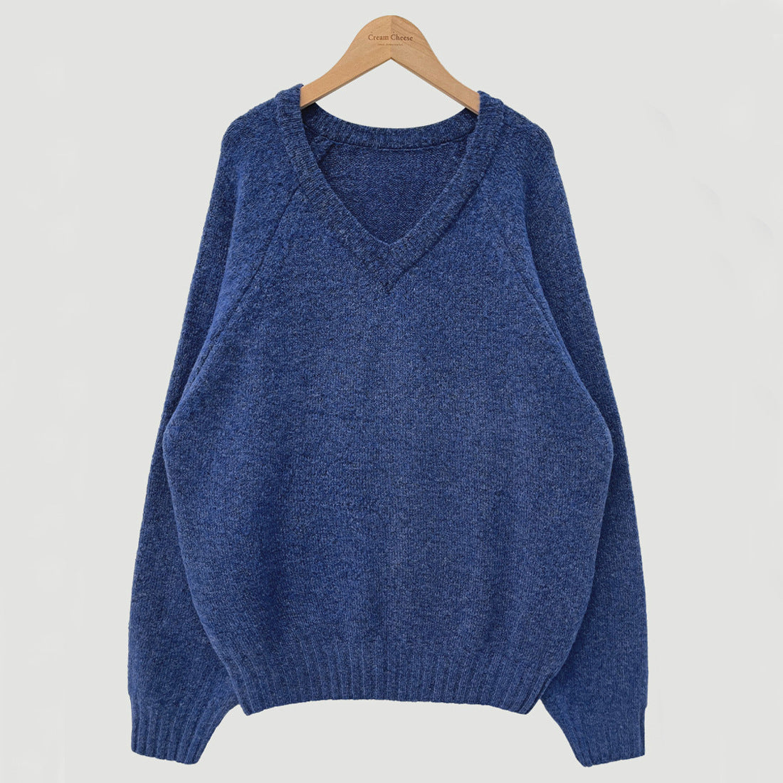 Solid Color V-Neck Loose Sweater
