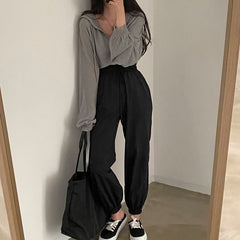 Vintage Zip Up Knitted Cropped Hoodie - fairypeony