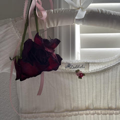 Aesthetic Lace Trim Puff Sleeve Tee