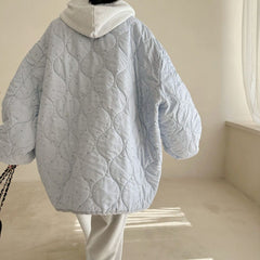 Floral Print Padded Oversized Jacket