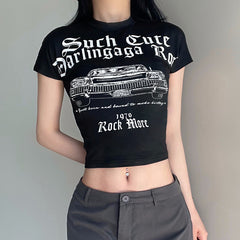 Vintage Print Short Sleeve Tee - fairypeony