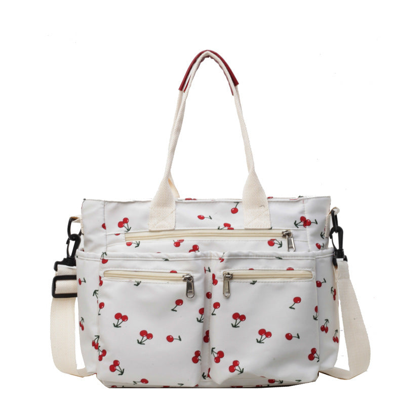Printed Cherry Large Capacity Shoulder Bag
