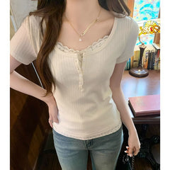 Patchwork Rib Short Sleeve Tee