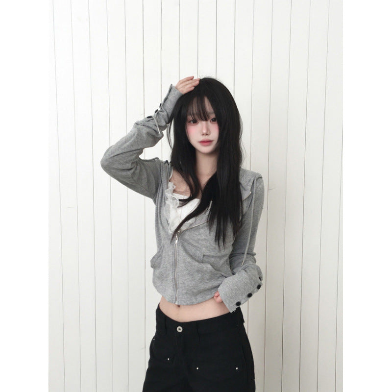 Women's Acrylic Butterfly Sleeve Knitted Sweater with Hood