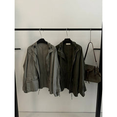 Vintage Casual Outerwear Set – Loose Retro Jacket Set in 2 Colours