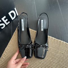 Retro Square Toe Mary Jane Sandals - fairypeony