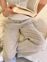 Vintage Elastic Waist Wide Leg Pants