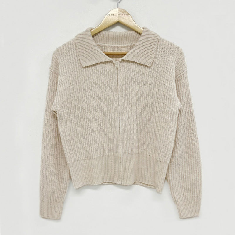 Vintage Zip Up Casual Versatile Cardigan