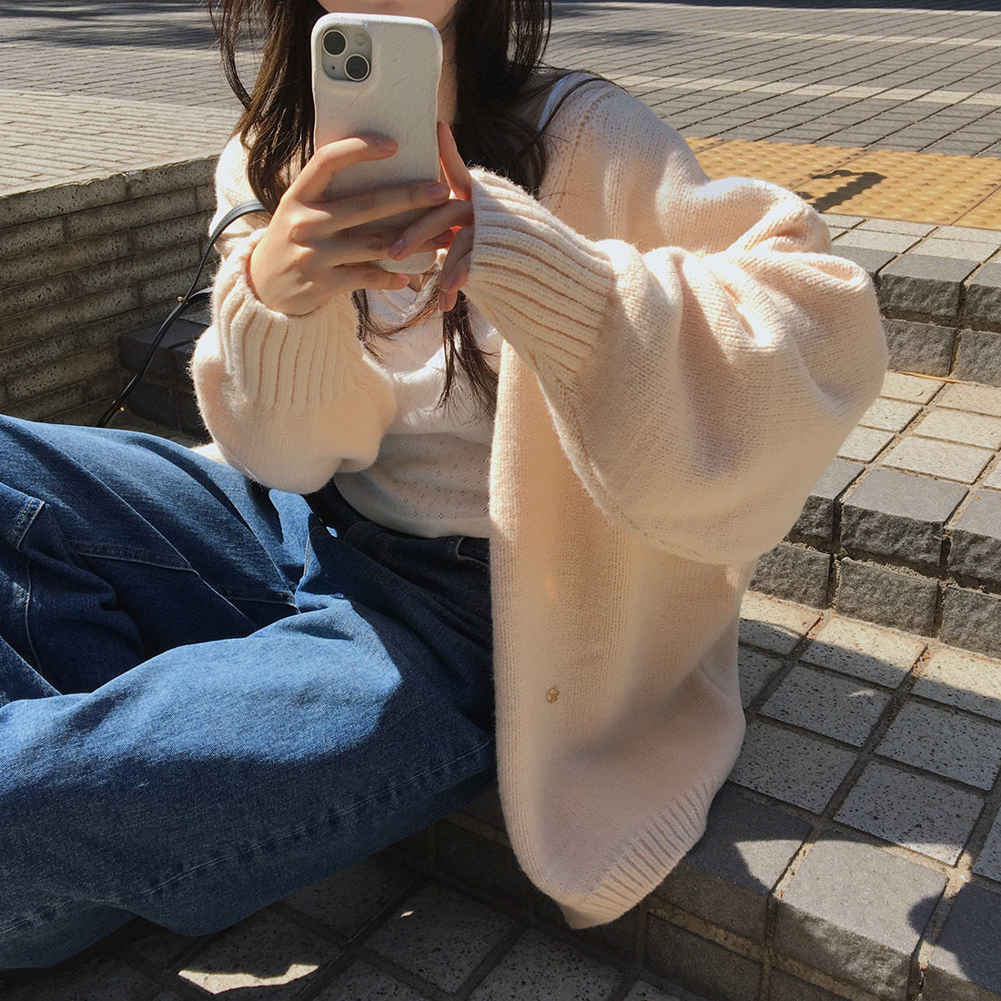 Solid Color Oversized Mid Length Cardigan