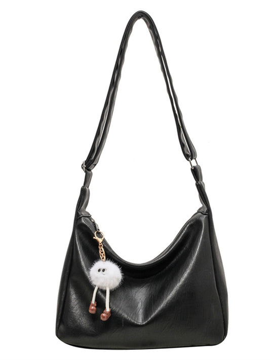 Pu Leather Large Capacity Crossbody Bag - fairypeony