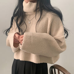 Dark Academia Turtle Neck Oversized Sweater