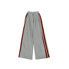 Contrast Side Stripe Baggy Sweatpants - fairypeony