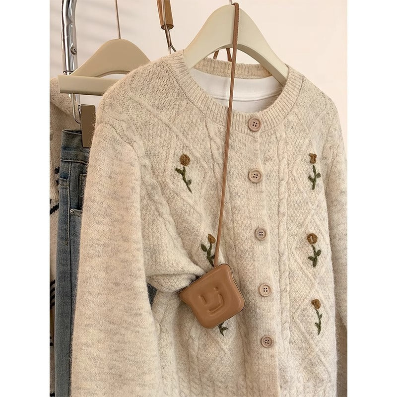 Aesthetic Floral Design Cardigan - fairypeony