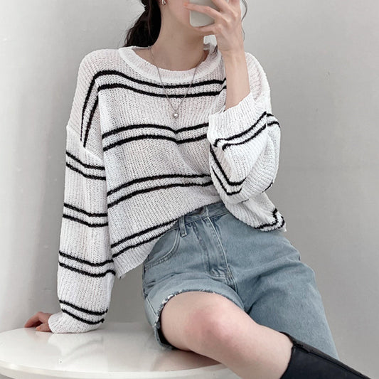 Vintage Striped Oversized Knitted Tee