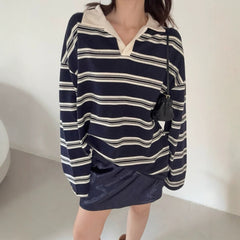 Women's striped polo shirt