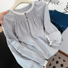 Floral Lantern Sleeve Blouse - fairypeony
