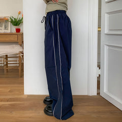 Vintage Piping Details Baggy Sweatpants