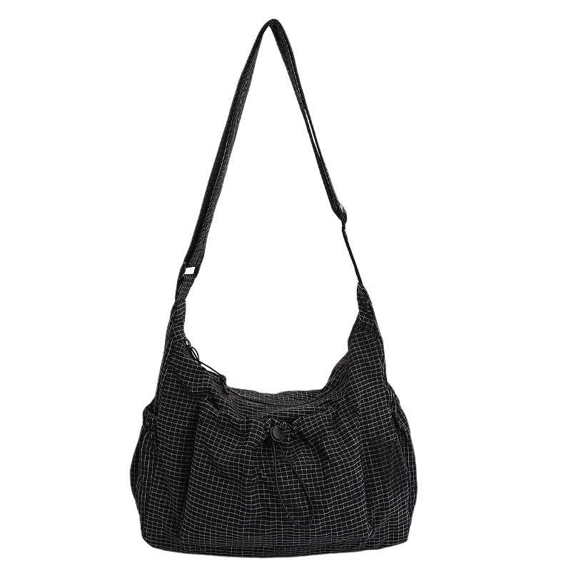Vintage Checkered Print Crossbody Bag