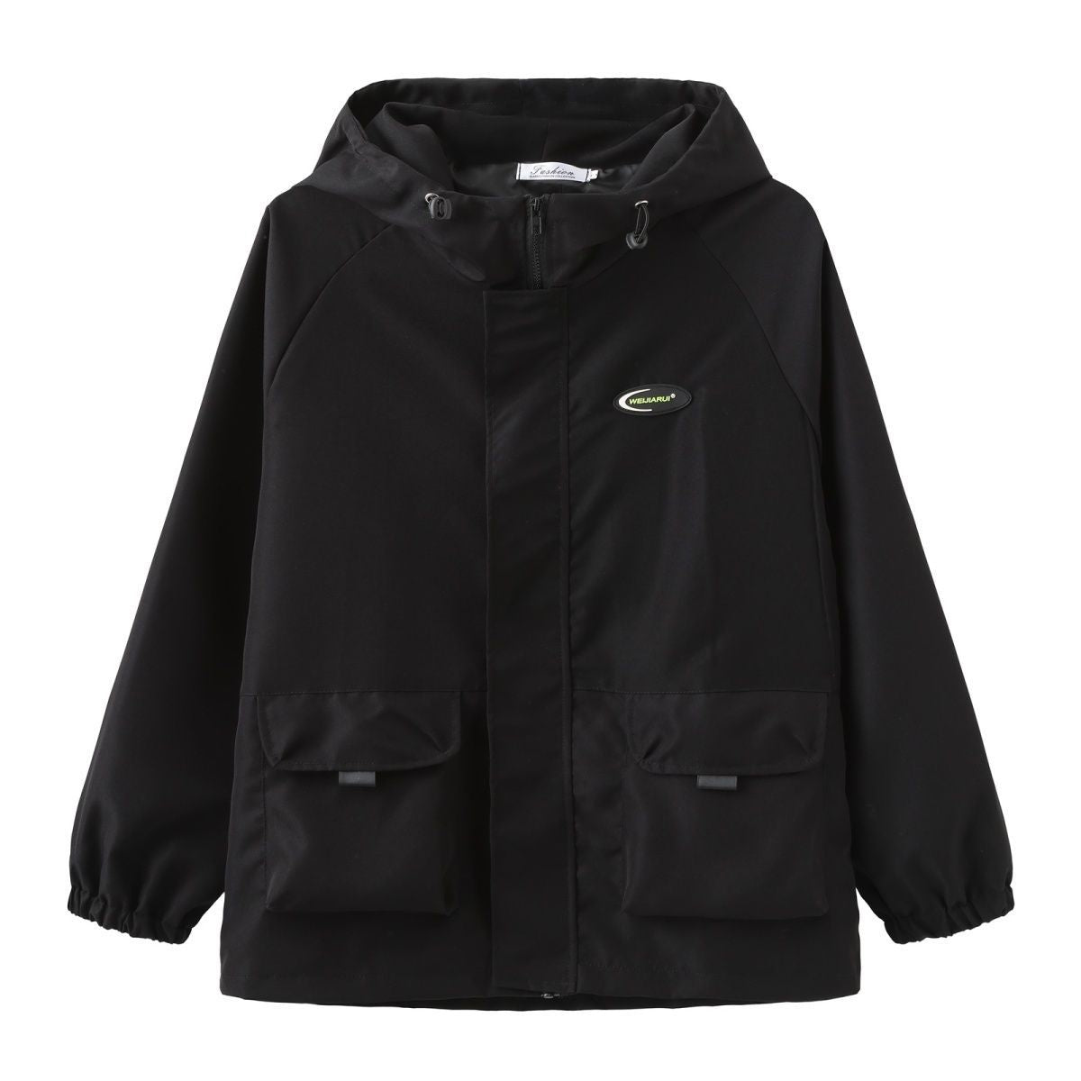 American-Style Hooded Windbreaker Jacket – Chenille Padded Vintage Streetwear Coat